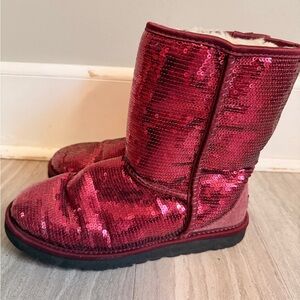 UGG Red Sequin Winter Boots